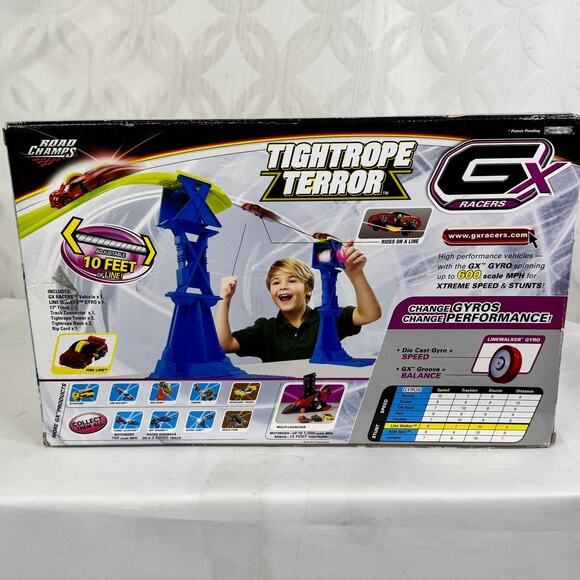 Road Champs Gx Track Tightrope Terror Zipline Race Car Set - Picture 7 of 9
